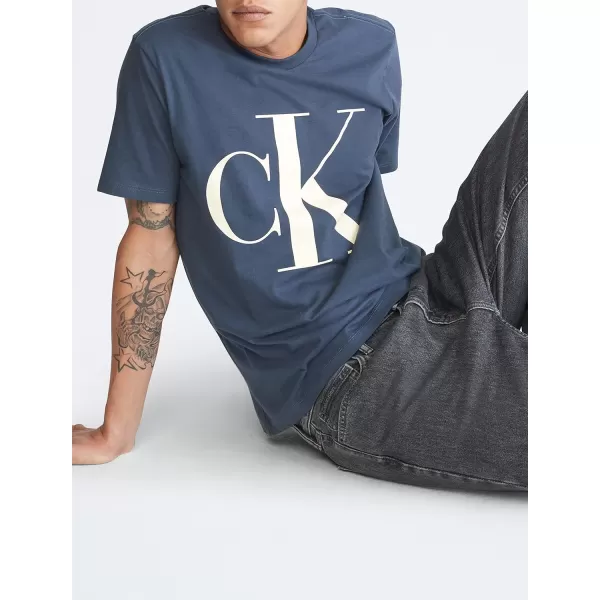 Calvin Klein Mens Monogram Ck Jeans Crewneck TShirtInk