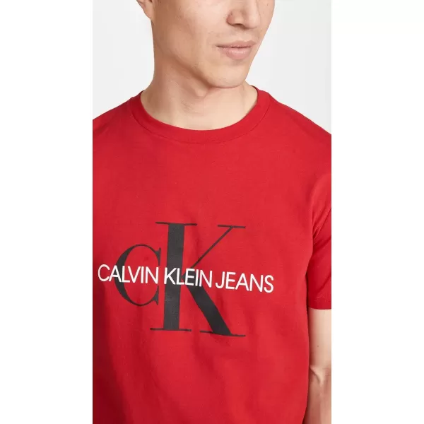 Calvin Klein Mens Monogram Ck Jeans Crewneck TShirtTango Red Unbox