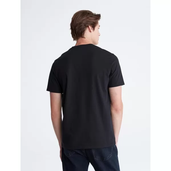 Calvin Klein Mens Monogram Logo Crewneck TShirtBlack Beauty