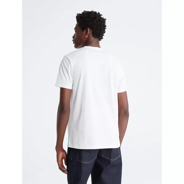 Calvin Klein Mens Monogram Logo Crewneck TShirtBrilliant White