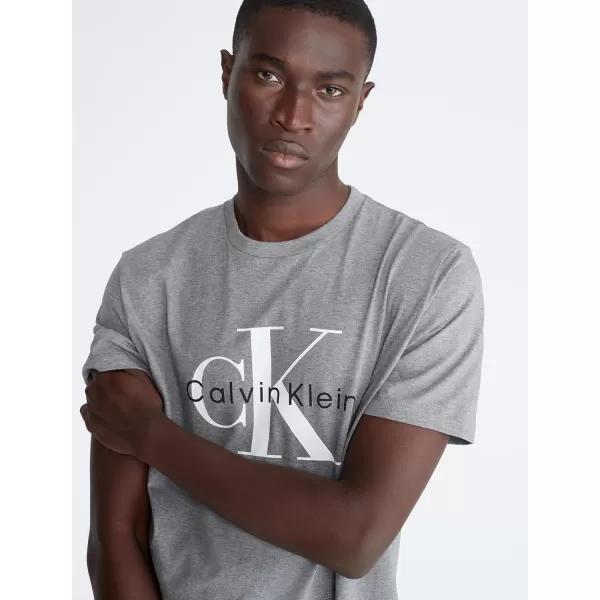 Calvin Klein Mens Monogram Logo Crewneck TShirtMedium Grey Hea