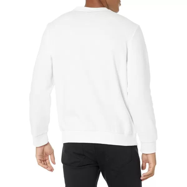 Calvin Klein Mens Monogram Logo Fleece Crewneck SweatshirtBrilliant White