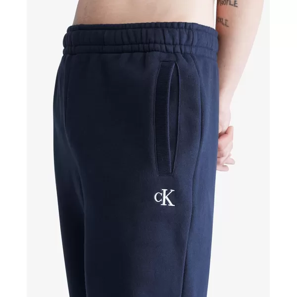 Calvin Klein Mens Monogram Logo Fleece JoggersDark Sapphire