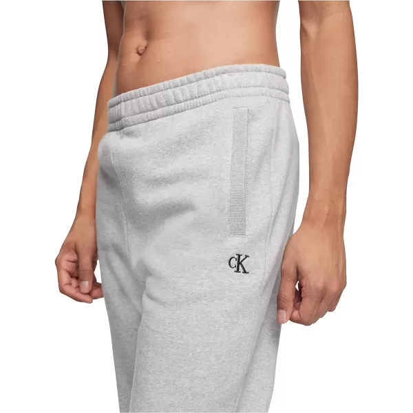 Calvin Klein Mens Monogram Logo Fleece JoggersHeroic Grey Heather