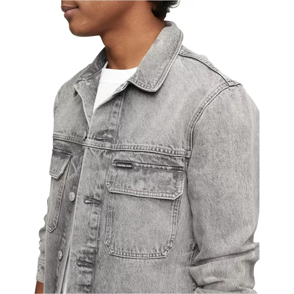 Calvin Klein Mens Palmer Grey Utility Trucker JacketPalmer Grey