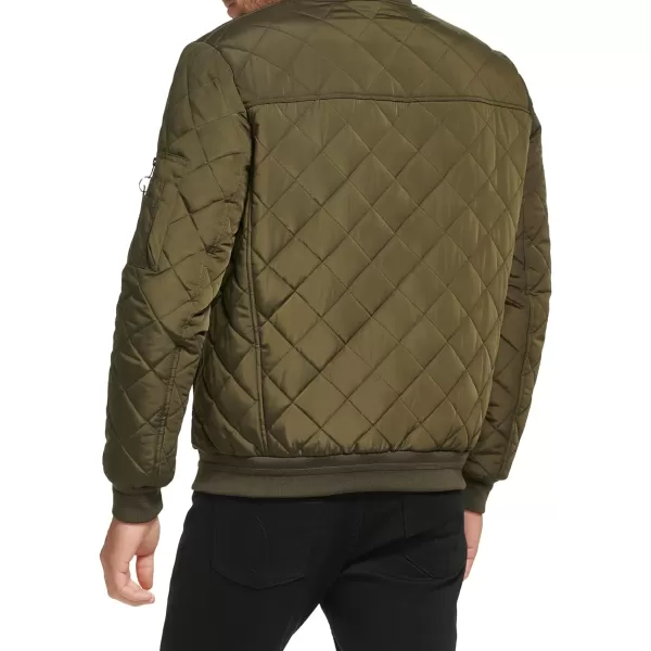 Calvin Klein Mens Quilted Zipper Detail Flight JacketOlivine