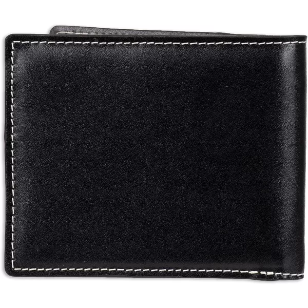 Calvin Klein Mens RFID Leather Minimalist Bifold WalletBlack Logo Individual Wallet