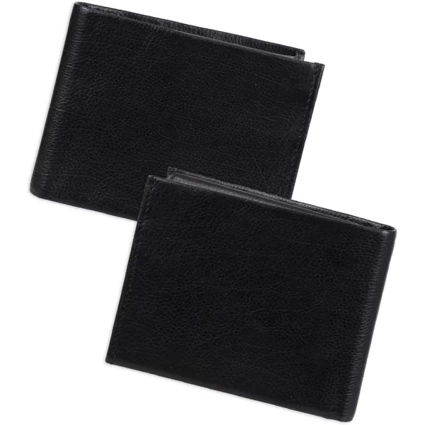 Calvin Klein Mens RFID Leather Minimalist Bifold WalletBlack Passcase Individual Wallet