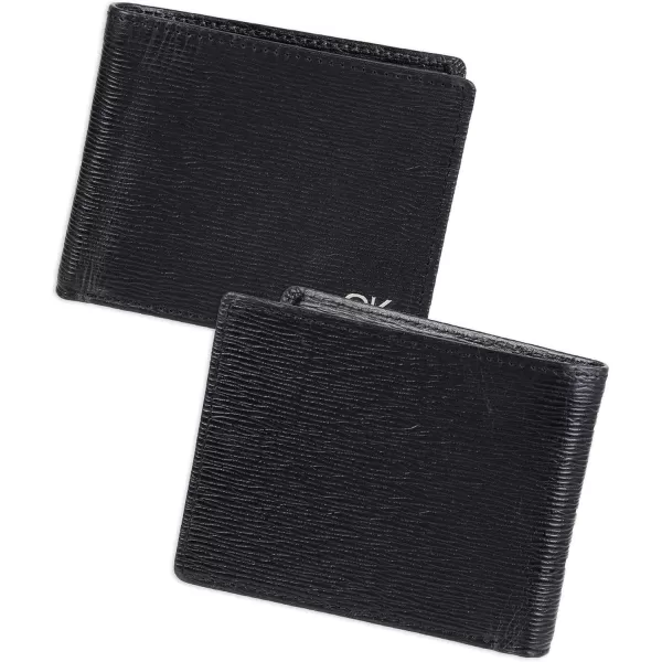 Calvin Klein Mens RFID Leather Minimalist Bifold WalletBlack Slimfold Individual Wallet