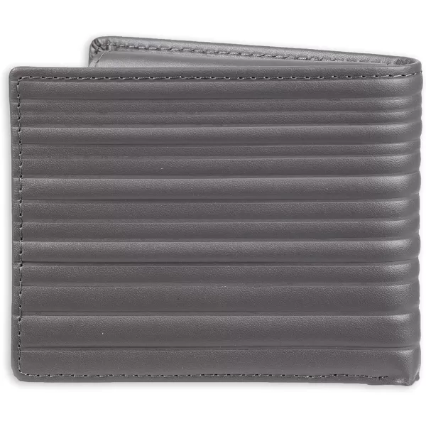 Calvin Klein Mens RFID Leather Minimalist Bifold WalletGrey Passcase Individual Wallet