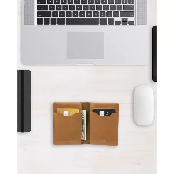 Calvin Klein Mens RFID Leather Minimalist Bifold WalletTan Duofold Individual Wallet