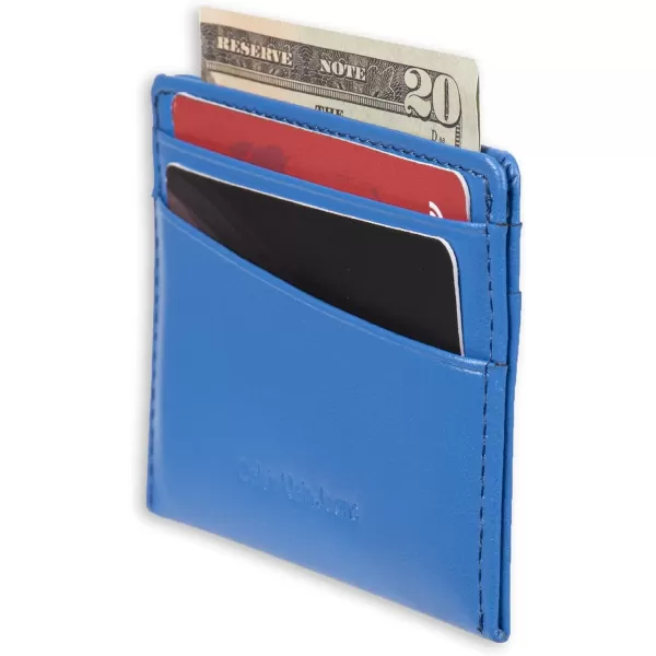 Calvin Klein Mens RFID Leather Slim Minimalist Card Case Wallet and Wallet SetsClassic Blue Individual Wallet