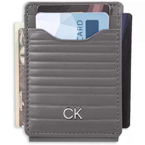 Calvin Klein Mens RFID Magnetic Front Pocket Leather Wallet Grey One SizeCalvin Klein Mens RFID Magnetic Front Pocket Leather Wallet Grey One Size