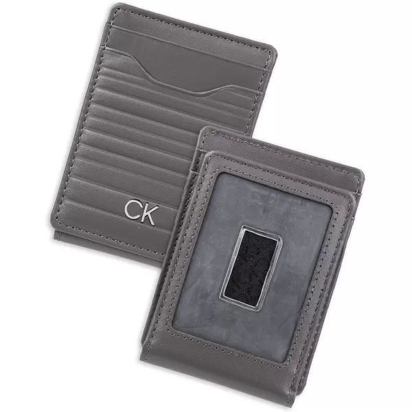 Calvin Klein Mens RFID Magnetic Front Pocket Leather Wallet Grey One SizeCalvin Klein Mens RFID Magnetic Front Pocket Leather Wallet Grey One Size