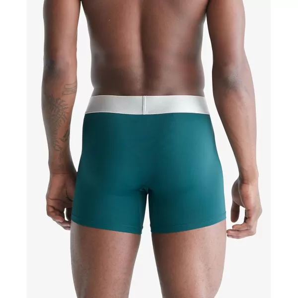 Calvin Klein Mens Reconsidered Steel Micro 3Pack Boxer BriefBlack Ponderosa Pine Spring Onion