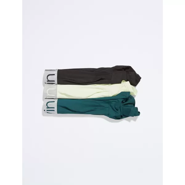 Calvin Klein Mens Reconsidered Steel Micro 3Pack Boxer BriefBlack Ponderosa Pine Spring Onion
