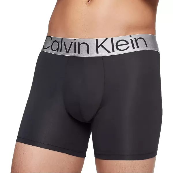 Calvin Klein Mens Reconsidered Steel Micro 3Pack Boxer BriefBlackDark SlateCrushed Berry