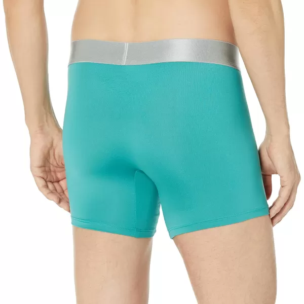 Calvin Klein Mens Reconsidered Steel Micro 3Pack Boxer BriefDistorted Blue Rich Clay Sage Meadow