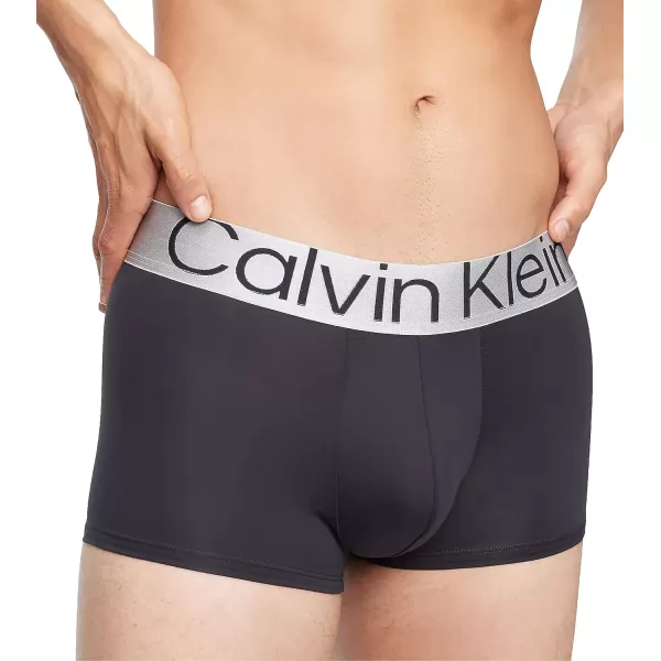 Calvin Klein Mens Reconsidered Steel Micro 3Pack TrunkBlackDark SlateCrushed Berry