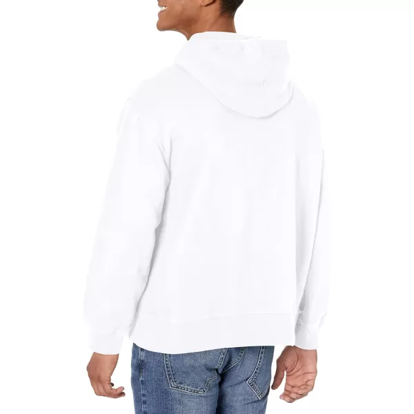 Calvin Klein Mens Relaxed Fit Archive Logo Fleece Full Zip HoodieBrilliant White