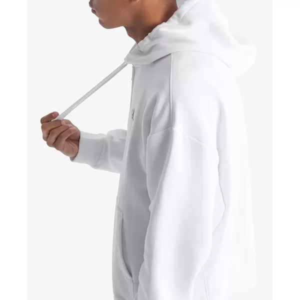 Calvin Klein Mens Relaxed Fit Archive Logo Fleece Full Zip HoodieBrilliant White