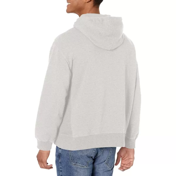 Calvin Klein Mens Relaxed Fit Archive Logo Fleece Full Zip HoodieHeroic Grey Heather