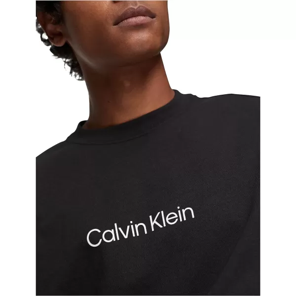 Calvin Klein Mens Relaxed Fit CK Logo Crewneck TShirtBlack Beauty