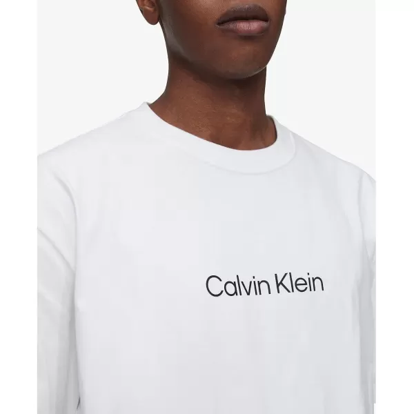 Calvin Klein Mens Relaxed Fit CK Logo Crewneck TShirtBrilliant White