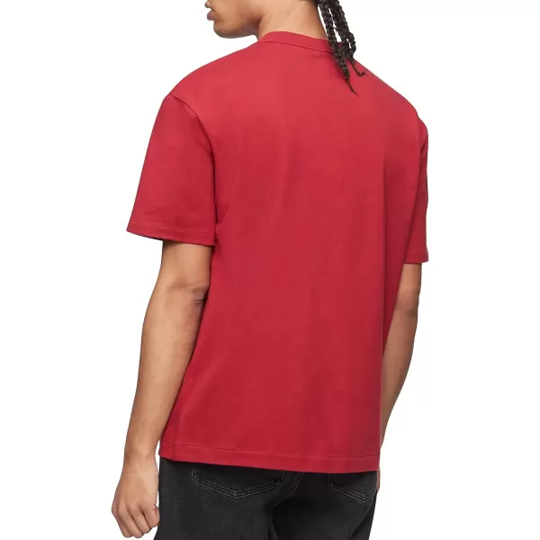 Calvin Klein Mens Relaxed Fit CK Logo Crewneck TShirtKaranda Red