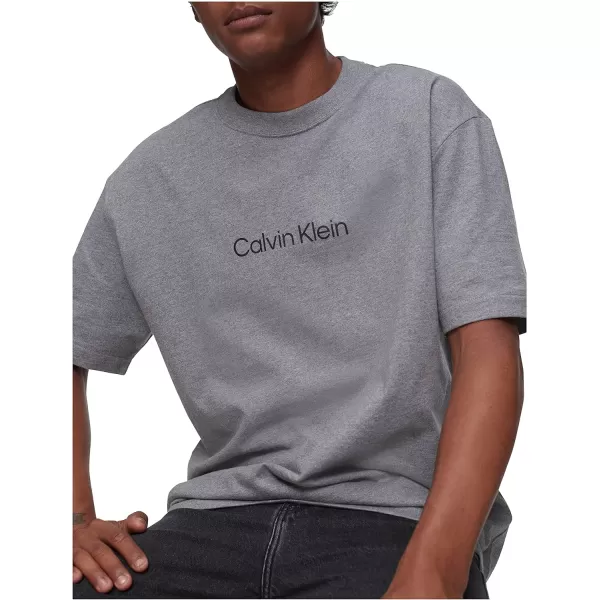 Calvin Klein Mens Relaxed Fit CK Logo Crewneck TShirtMedium Grey Heather