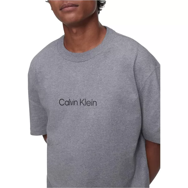 Calvin Klein Mens Relaxed Fit CK Logo Crewneck TShirtMedium Grey Heather