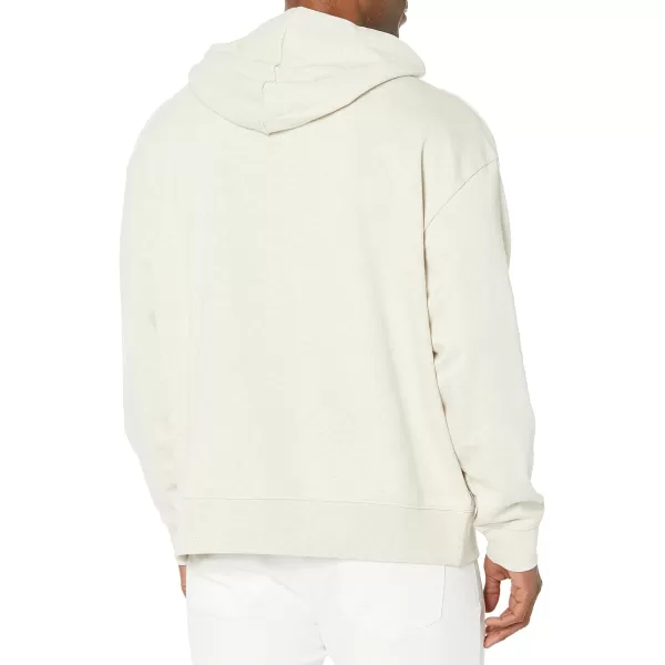 Calvin Klein Mens Relaxed Fit Logo French Terry HoodieBeige Heather