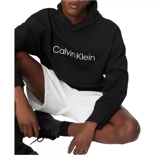 Calvin Klein Mens Relaxed Fit Logo French Terry HoodieBlack Beauty