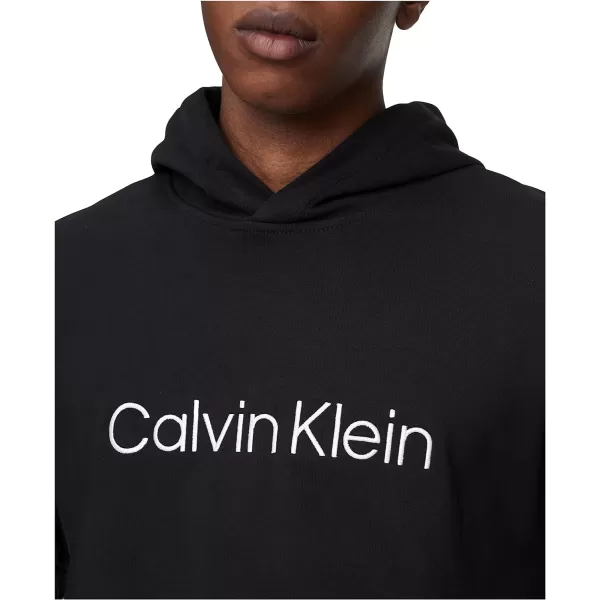 Calvin Klein Mens Relaxed Fit Logo French Terry HoodieBlack Beauty