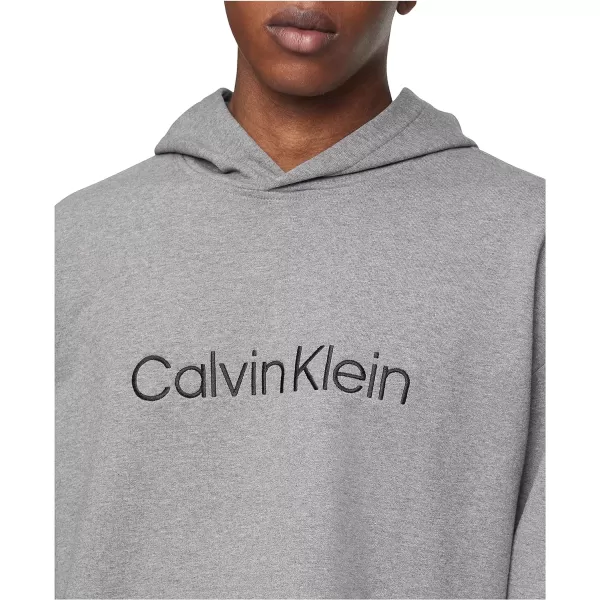 Calvin Klein Mens Relaxed Fit Logo French Terry HoodieMedium Grey Heather