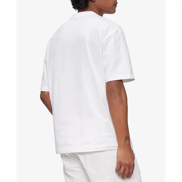 Calvin Klein Mens Relaxed Fit Monogram Logo Crewneck TShirtBrilliant White
