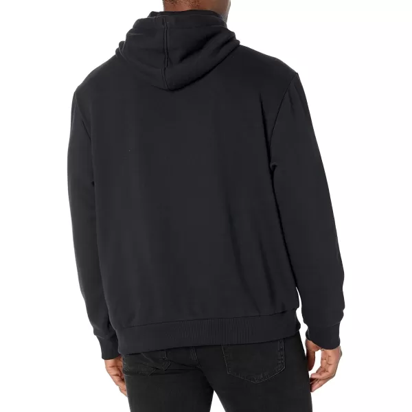 Calvin Klein Mens Relaxed Fit Monogram Logo Fleece HoodieBlack Beauty