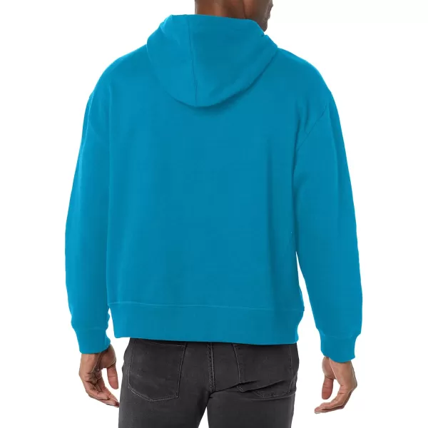 Calvin Klein Mens Relaxed Fit Monogram Logo Fleece HoodieFaience