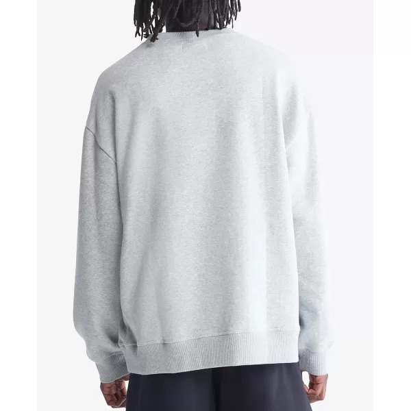 Calvin Klein Mens Relaxed Fit Monogram Logo Fleece SweatshirtHeroic Grey Heather