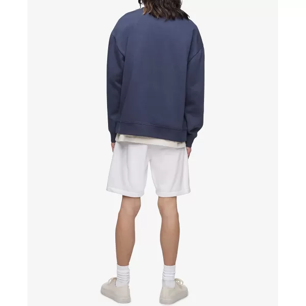 Calvin Klein Mens Relaxed Fit Monogram Logo Fleece SweatshirtInk