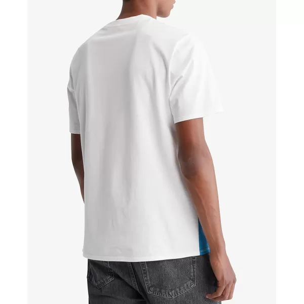 Calvin Klein Mens Relaxed Spray Painted Crewneck TShirtBrilliant White