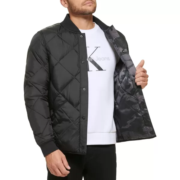 Calvin Klein Mens Reversible Diamond Quilted JacketBlack