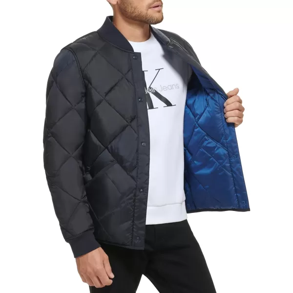 Calvin Klein Mens Reversible Diamond Quilted JacketTrue Navy