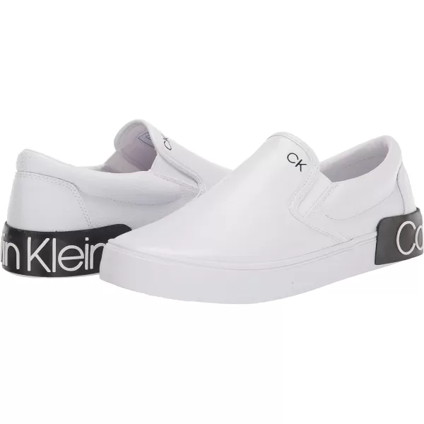 Calvin Klein Mens Ryor SneakerWhite Tumbled Leather 143