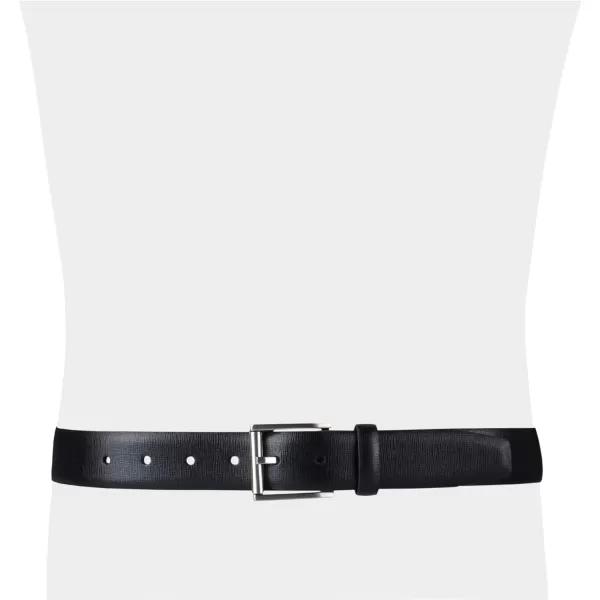 Calvin Klein Mens Sleek Modern Dress BeltBlack Embossed