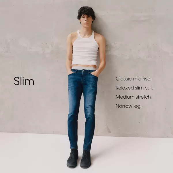 Calvin Klein Mens Slim Fit JeanChipped Blue