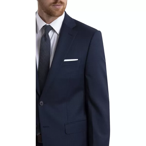 Calvin Klein Mens Slim Fit Suit SeparatesSuit Jacket BlueCharcoal Birdseye