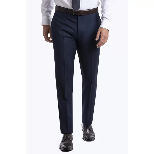 Calvin Klein Mens Slim Fit Suit SeparatesSuit Pants BlueCharcoal Birdseye