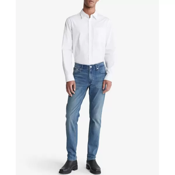 Calvin Klein Mens Slim High Stretch JeansChipped Blue