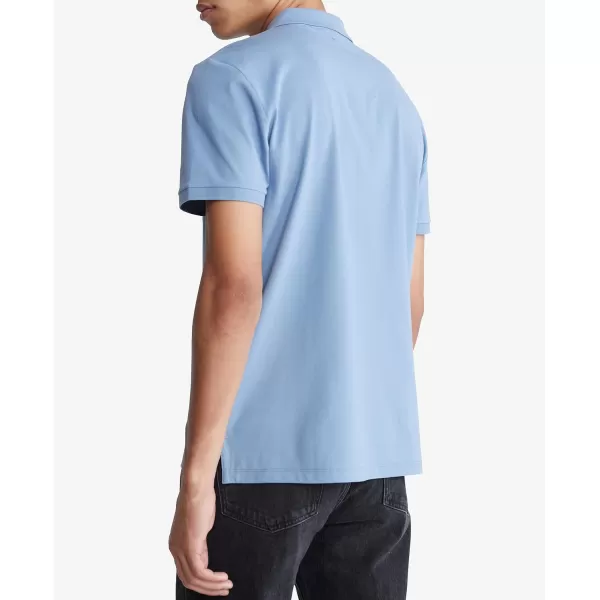 Calvin Klein Mens Smooth Cotton Monogram Logo Polo ShirtInfinity